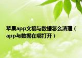 苹果app文稿与数据怎么清理（app与数据在哪打开）