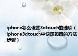 iphone怎么设置3dtouch的选项（iphone3dtouch中快速设置的方法步骤）