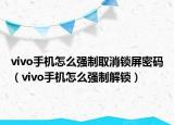 vivo手机怎么强制取消锁屏密码（vivo手机怎么强制解锁）