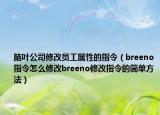 脑叶公司修改员工属性的指令（breeno指令怎么修改breeno修改指令的简单方法）