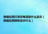 微信拉黑打语音电话是什么显示（微信拉黑转账显示什么）