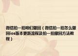 微信拍一拍咱们撤回（微信拍一拍怎么撤回ios版本更新流程及拍一拍撤回方法教程）
