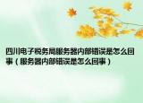 四川电子税务局服务器内部错误是怎么回事（服务器内部错误是怎么回事）