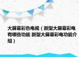 大屏幕彩色电视（新型大屏幕彩电有哪些功能 新型大屏幕彩电功能介绍）