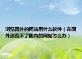浏览国外的网站用什么软件（在国外浏览不了国内的网站怎么办）