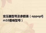 变压器型号及参数表（oppopfjm10是啥型号）