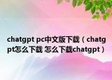 chatgpt pc中文版下载（chatgpt怎么下载 怎么下载chatgpt）