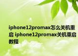 iphone12promax怎么关机重启 iphone12promax关机重启教程