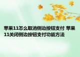 苹果11怎么取消侧边按钮支付 苹果11关闭侧边按钮支付功能方法