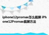 iphone12promax怎么截屏 iPhone12Promax截屏方法