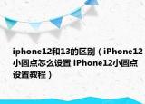 iphone12和13的区别（iPhone12小圆点怎么设置 iPhone12小圆点设置教程）