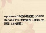 opporeno10倍参数配置（OPPO Reno10 Pro 参数曝光：骁龙8 处理器 1.5K屏幕）
