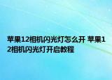 苹果12相机闪光灯怎么开 苹果12相机闪光灯开启教程