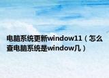 电脑系统更新window11（怎么查电脑系统是window几）