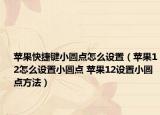 苹果快捷键小圆点怎么设置（苹果12怎么设置小圆点 苹果12设置小圆点方法）