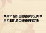 苹果11相机自拍镜像怎么调 苹果11相机调自拍镜像的方法