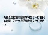为什么微信朋友圈文字只显示一行 图片被隐藏（为什么微信朋友圈文字只显示一行）