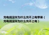 充电线没坏为什么充不上电苹果（充电线没坏为什么充不上电）
