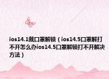 ios14.1戴口罩解锁（ios14.5口罩解打不开怎么办ios14.5口罩解锁打不开解决方法）