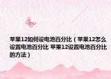 苹果12如何设电池百分比（苹果12怎么设置电池百分比 苹果12设置电池百分比的方法）