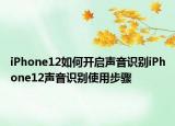 iPhone12如何开启声音识别iPhone12声音识别使用步骤