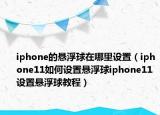 iphone的悬浮球在哪里设置（iphone11如何设置悬浮球iphone11设置悬浮球教程）