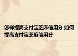 怎样提高支付宝芝麻信用分 如何提高支付宝芝麻信用分