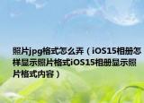 照片jpg格式怎么弄（iOS15相册怎样显示照片格式iOS15相册显示照片格式内容）