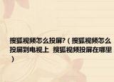 搜狐视频怎么投屏?（搜狐视频怎么投屏到电视上  搜狐视频投屏在哪里）