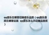 qq音乐在哪里切换音乐品质（qq音乐音质在哪里设置  qq音乐怎么开启臻品音质）