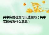 共享实时位置可以造假吗（共享实时位置什么意思）