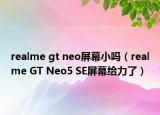 realme gt neo屏幕小吗（realme GT Neo5 SE屏幕给力了）