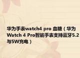 华为手表watch4 pro 血糖（华为Watch 4 Pro智能手表支持蓝牙5.2与5W充电）