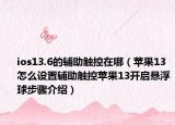 ios13.6的辅助触控在哪（苹果13怎么设置辅助触控苹果13开启悬浮球步骤介绍）