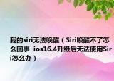 我的siri无法唤醒（Siri唤醒不了怎么回事  ios16.4升级后无法使用Siri怎么办）