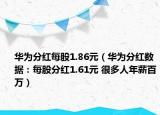 华为分红每股1.86元（华为分红数据：每股分红1.61元 很多人年薪百万）