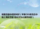观看京剧中何时叫好（苹果CEO库克在中国上海听京剧 用中文为小演员叫好）