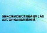 在国外因版权原因无法观看此视频（为什么到了国外就出现各种版权限制）