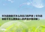 华为语音助手怎么改自己的声音（华为语音助手怎么更换录入的声音步骤详解）