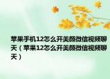 苹果手机12怎么开美颜微信视频聊天（苹果12怎么开美颜微信视频聊天）