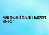 私密号码是什么电话（私密号码是什么）