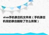 vivo手机录音机文件夹（手机录音机里的录音删除了怎么恢复）