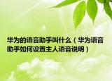 华为的语音助手叫什么（华为语音助手如何设置主人语音说明）