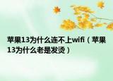苹果13为什么连不上wifi（苹果13为什么老是发烫）