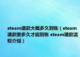 steam退款大概多久到账（steam退款要多久才能到账 steam退款流程介绍）