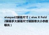 vivopad2屏幕尺寸（vivo X Fold2屏幕多大屏幕尺寸刷新率大小参数曝光）