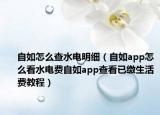 自如怎么查水电明细（自如app怎么看水电费自如app查看已缴生活费教程）