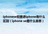 iphonese和普通iphone有什么区别（iphone se是什么意思）