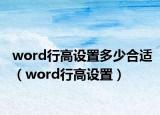 word行高设置多少合适（word行高设置）