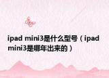 ipad mini3是什么型号（ipad mini3是哪年出来的）